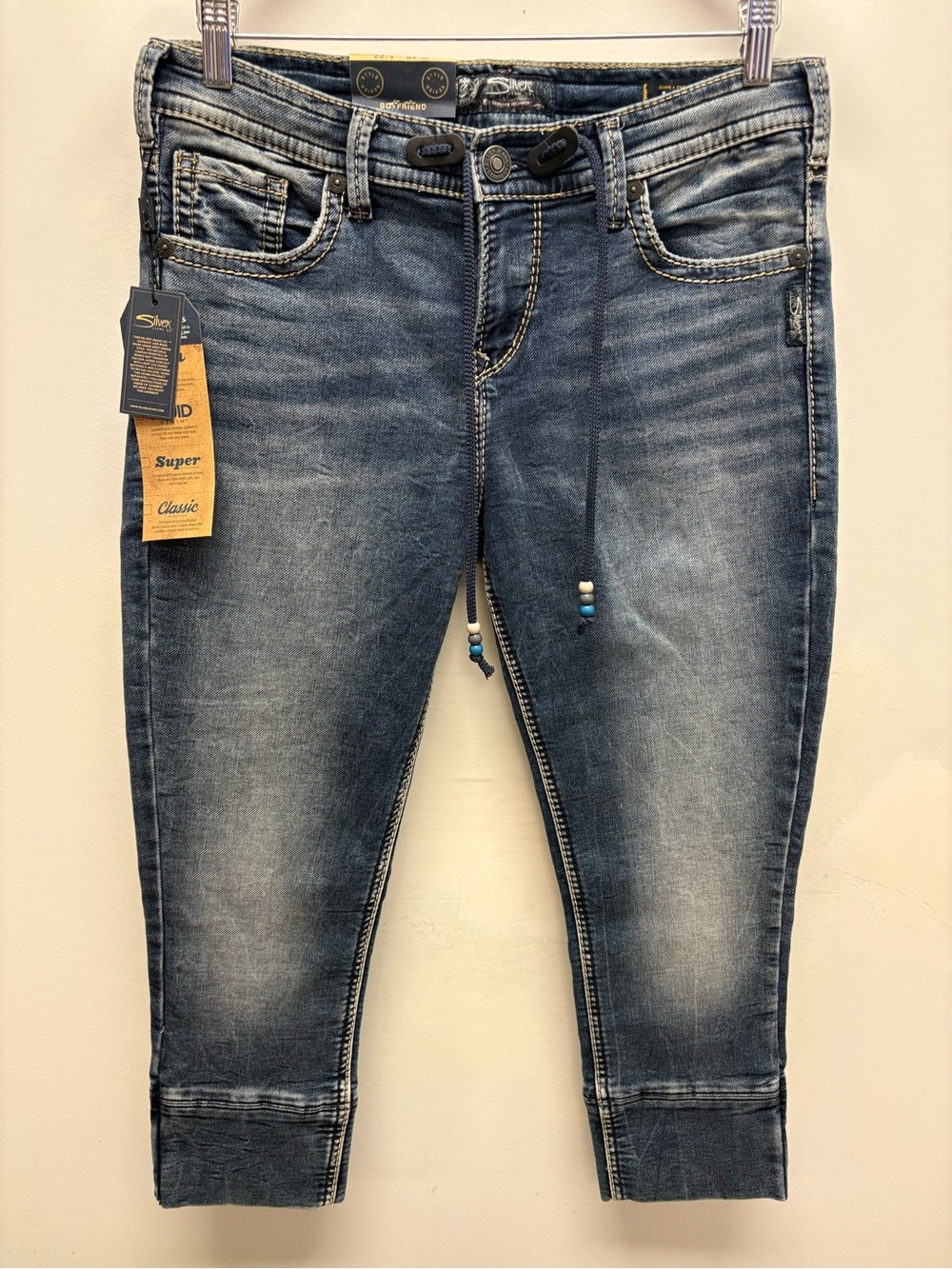 💙 Silver Jeans Co. Boyfriend Style Series "Joga" Mid Capri Jeans NWT W28 💙
